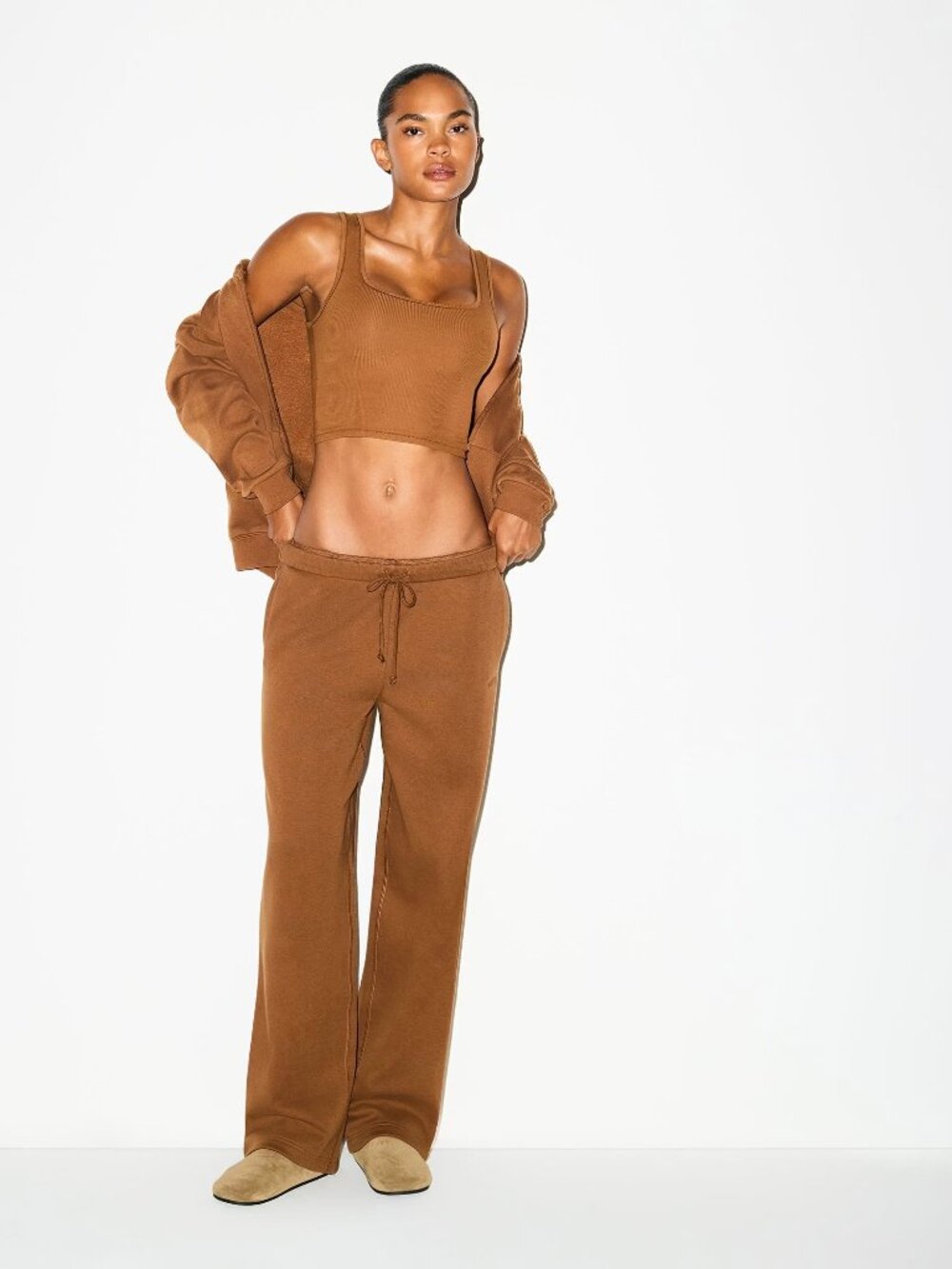 NWT SKIMS Cotton Fleece Classic Straight Leg Pant